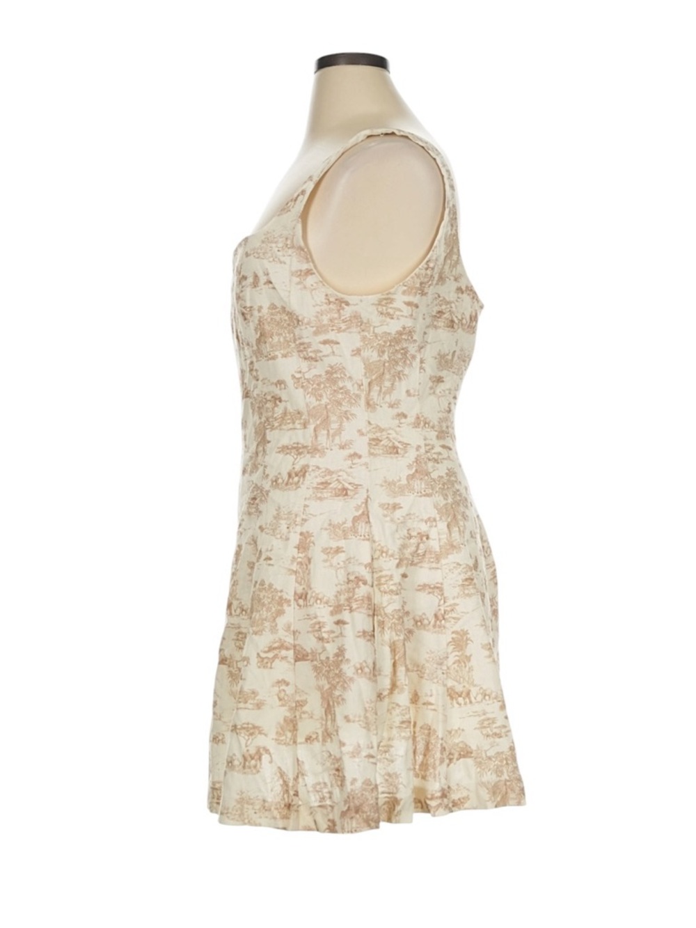 Avec Les Filles Safari Toile Linen Blend Mini Dress Square Neck  NEW Size 6 - Picture 4 of 13
